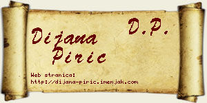 Dijana Pirić vizit kartica
